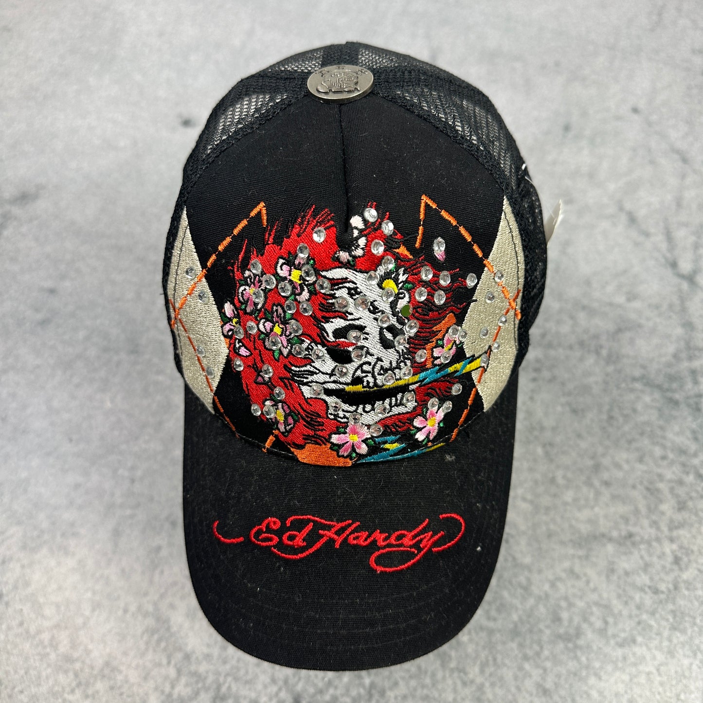 Y2K Ed Hardy Cap Schwarz