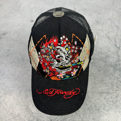 Y2K Ed Hardy Cap Schwarz