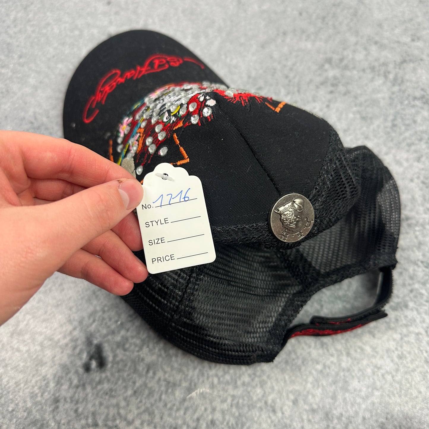 Y2K Ed Hardy Cap Schwarz
