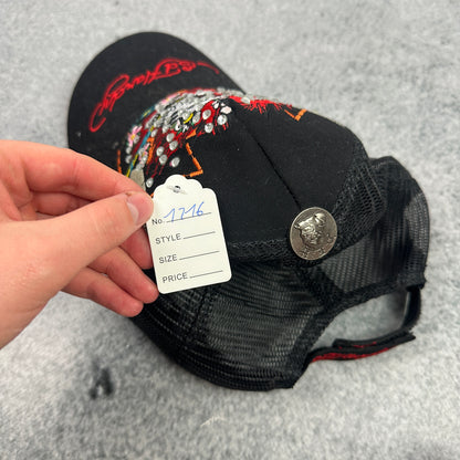 Y2K Ed Hardy Cap Schwarz