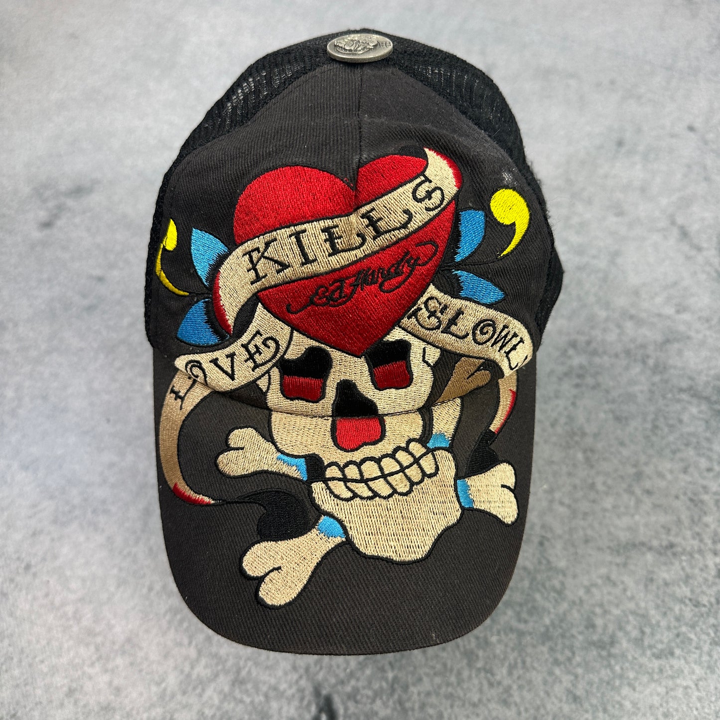 Y2K Ed Hardy Cap Braun