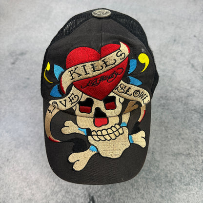 Y2K Ed Hardy Cap Braun