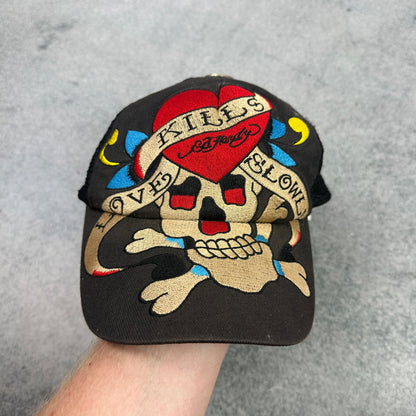 Y2K Ed Hardy Cap Braun