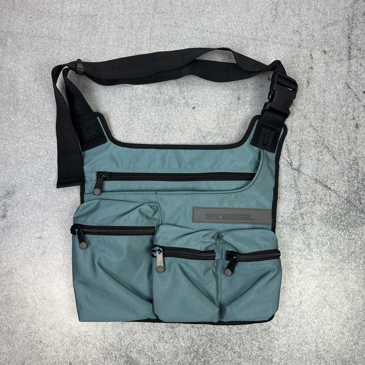 Vintage Diesel Cross Body Bag Blau Tasche