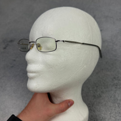Vintage Playboy Y2K Brille Silber Metall Frame Narrow Rectangle 2000s (keine Sonnenbrille)