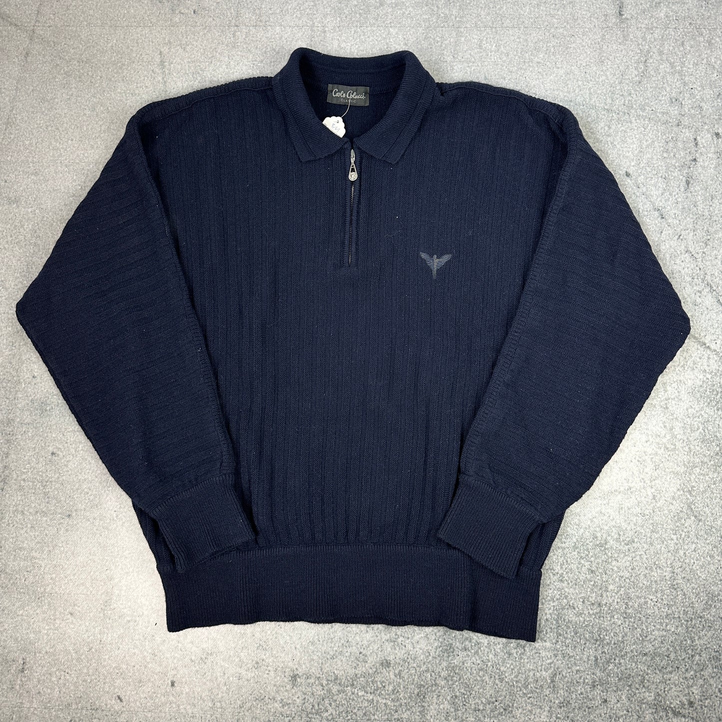 Vintage Carlo Colucci Strickpullover Dunkelblau (XL)