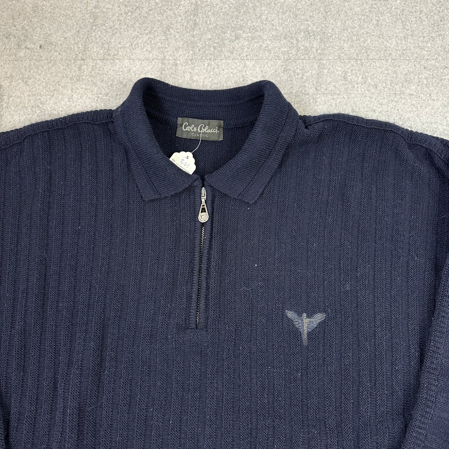 Vintage Carlo Colucci Strickpullover Dunkelblau (XL)