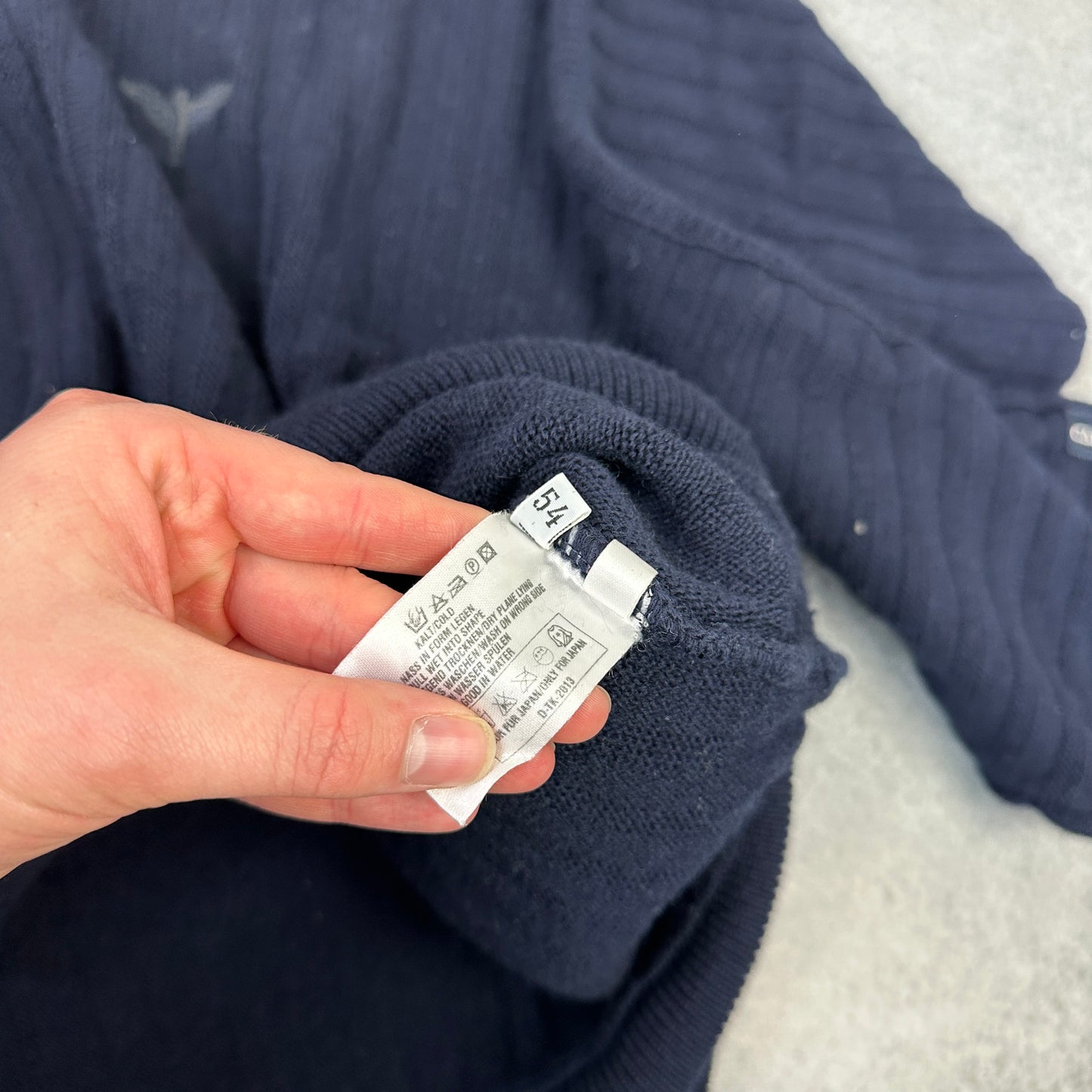 Vintage Carlo Colucci Strickpullover Dunkelblau (XL)