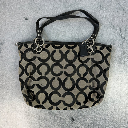 Vintage Coach Handtasche Monogram Grau