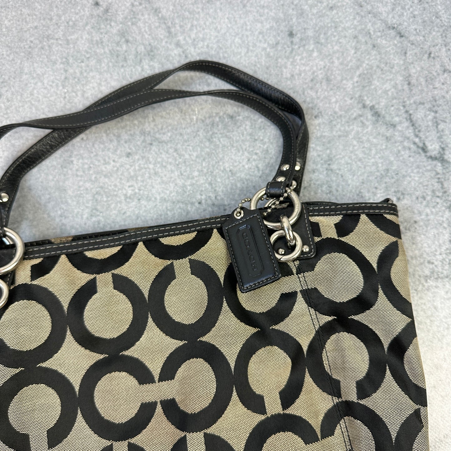 Vintage Coach Handtasche Monogram Grau