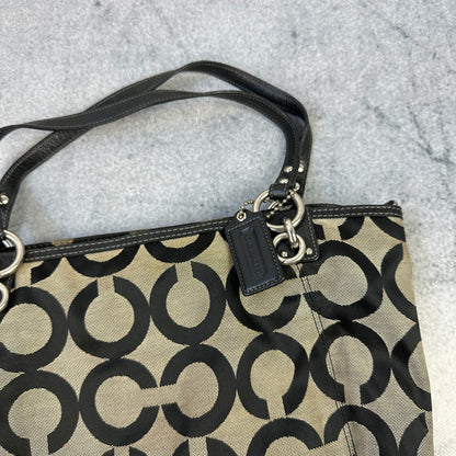 Vintage Coach Handtasche Monogram Grau