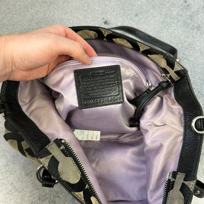 Vintage Coach Handtasche Monogram Grau