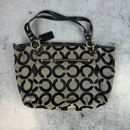 Vintage Coach Handtasche Monogram Grau