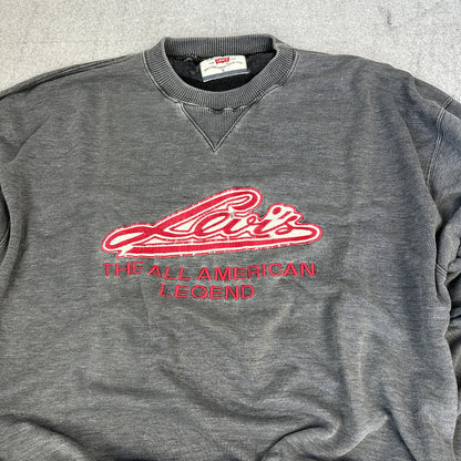 Vintage 1990 Levis Big Logo Sweater Grau (L)