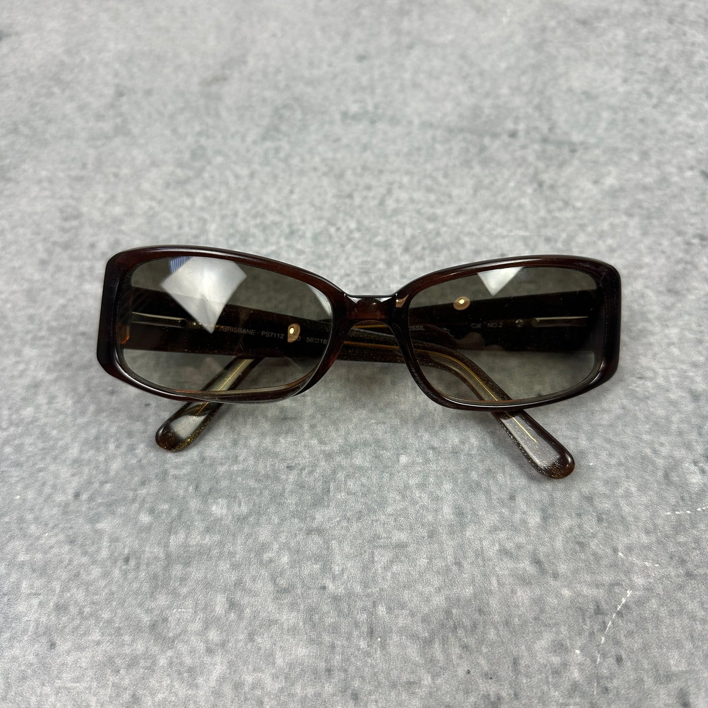 Vintage Fossil Sonnenbrille Braun Brisbane PS7112