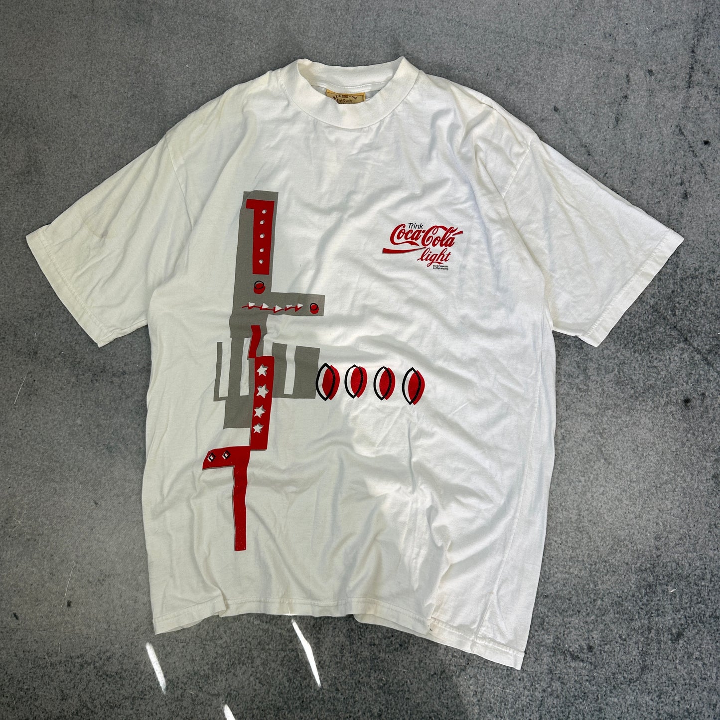 Vintage Coca Cola Light T-Shirt Weiß (L)