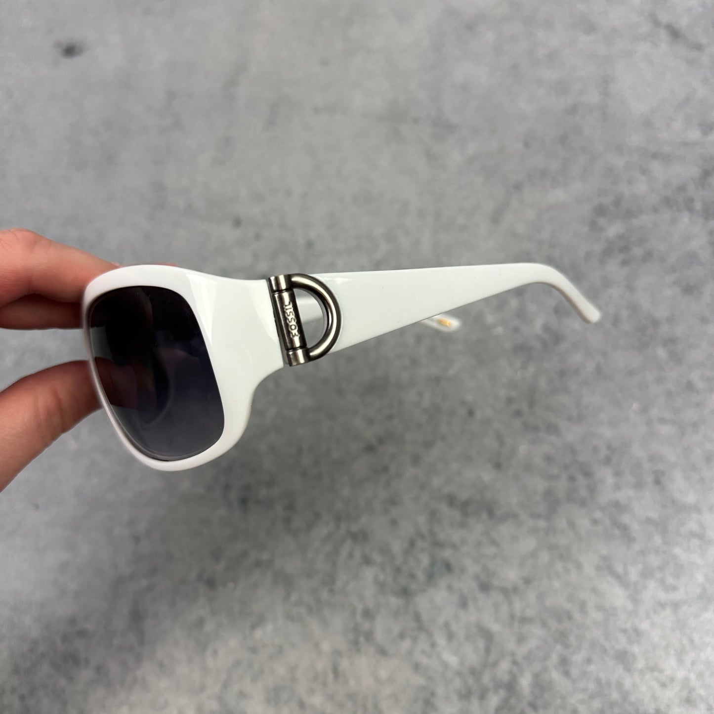 Vintage Fossil Sonnenbrille Weiß Celias PS4011
