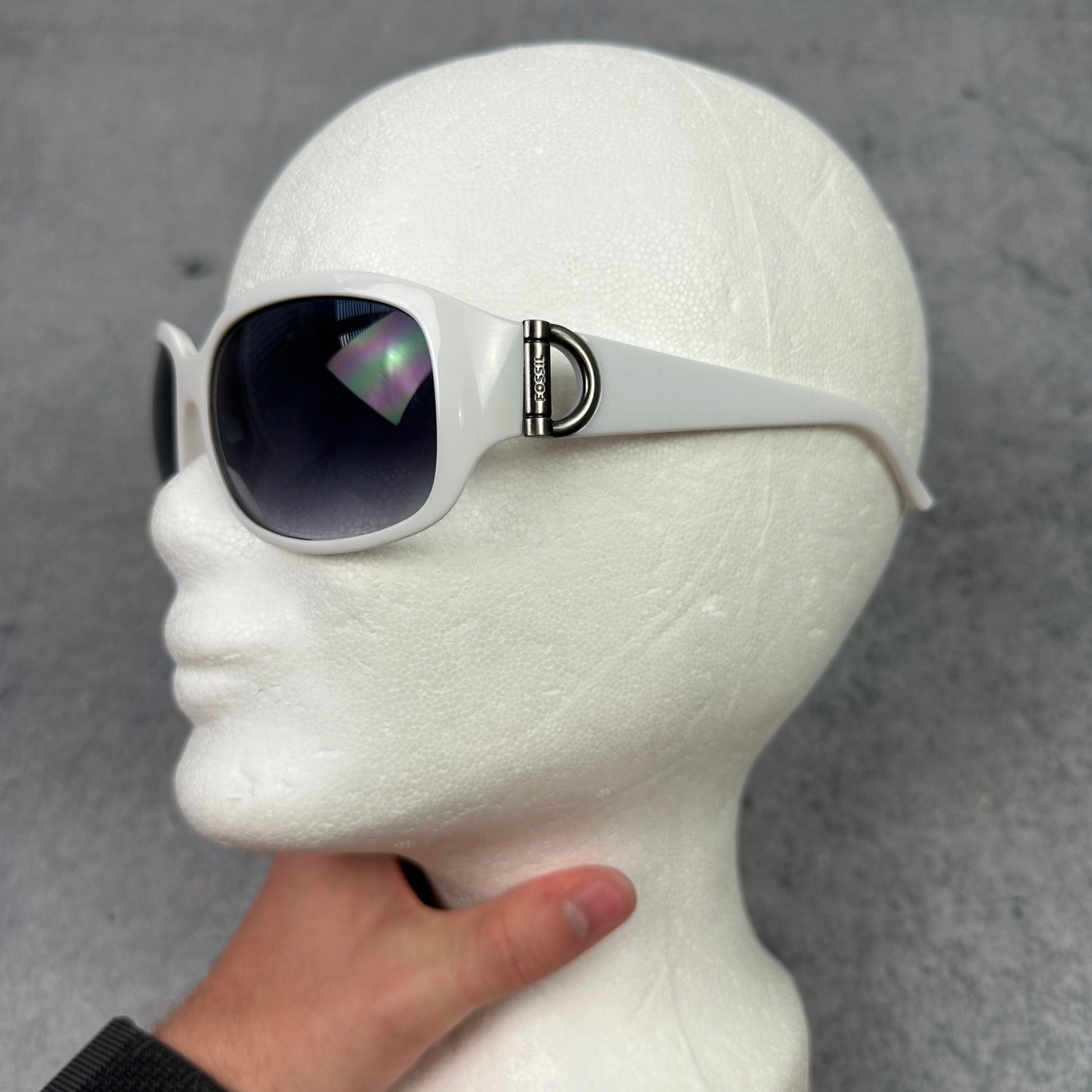 Vintage Fossil Sonnenbrille Weiß Celias PS4011