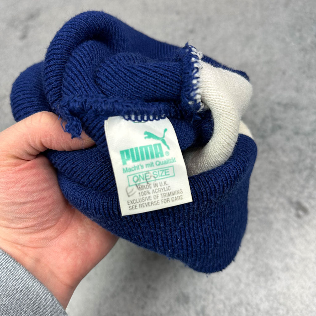 Vintage Puma Mütze Blau/Beige