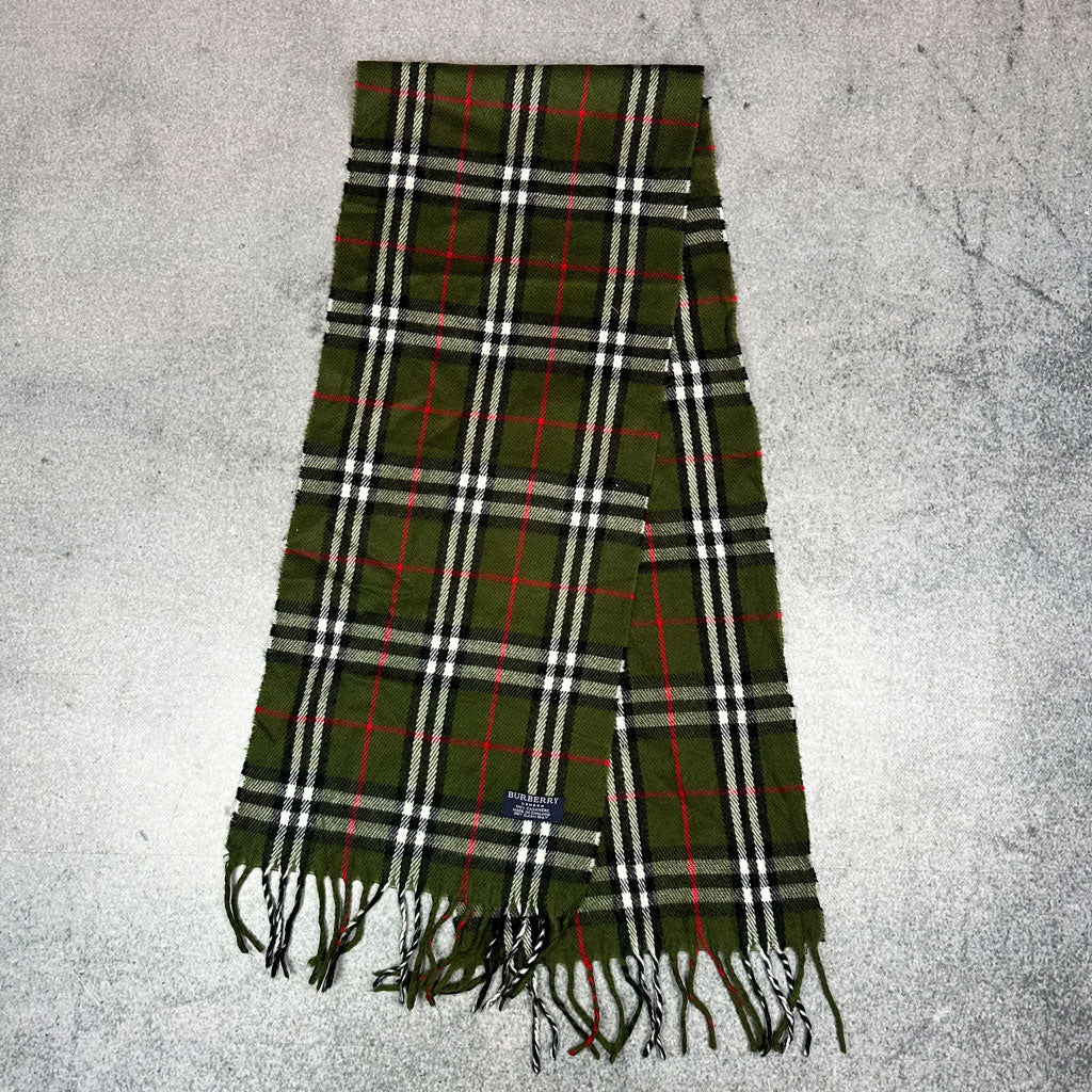 Vintage Burberry Cashmere Schal Grün