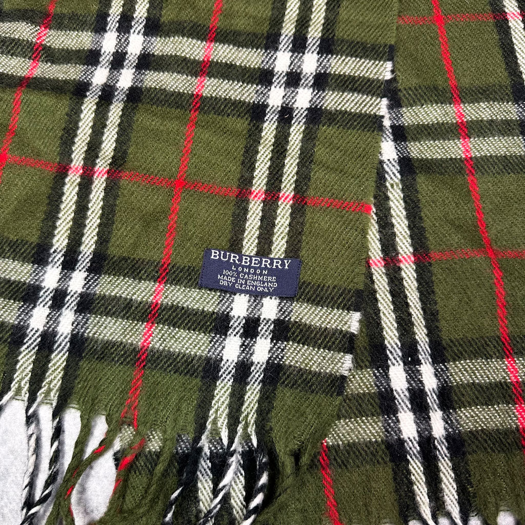 Vintage Burberry Cashmere Schal Grün