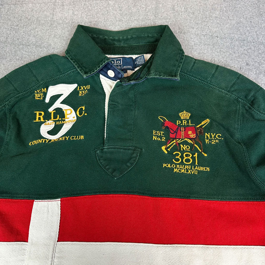 Vintage 90er Jahre Polo Ralph Lauren Rugby Sweater Dänemark (S)