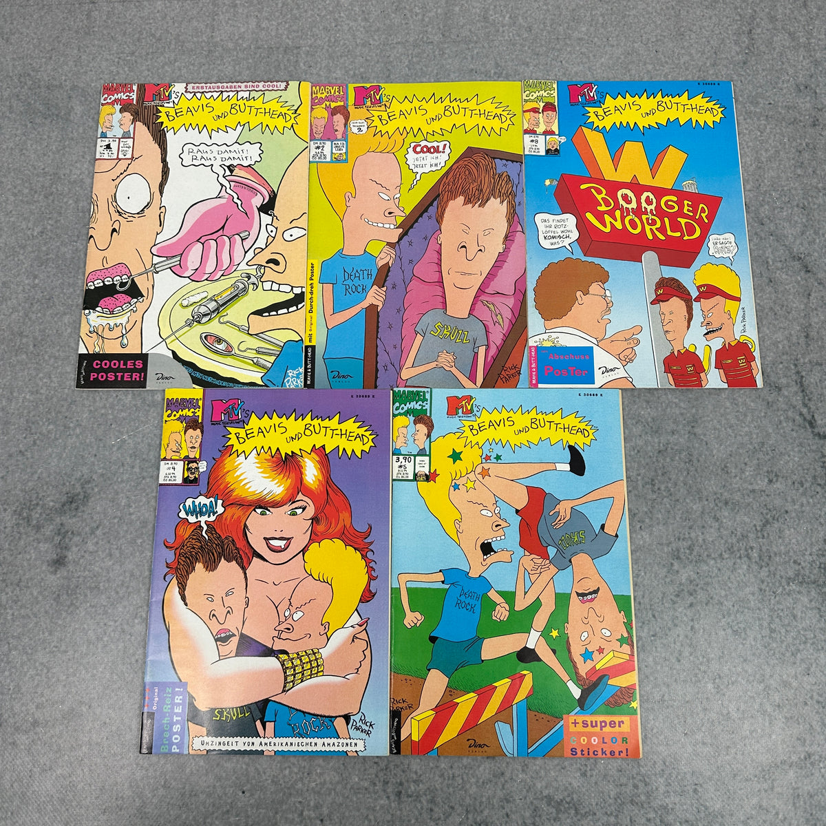 Beavis and Butt-Head Comics #1–5 | 1994 | Marvel / MTV | inkl. Original-Poster
