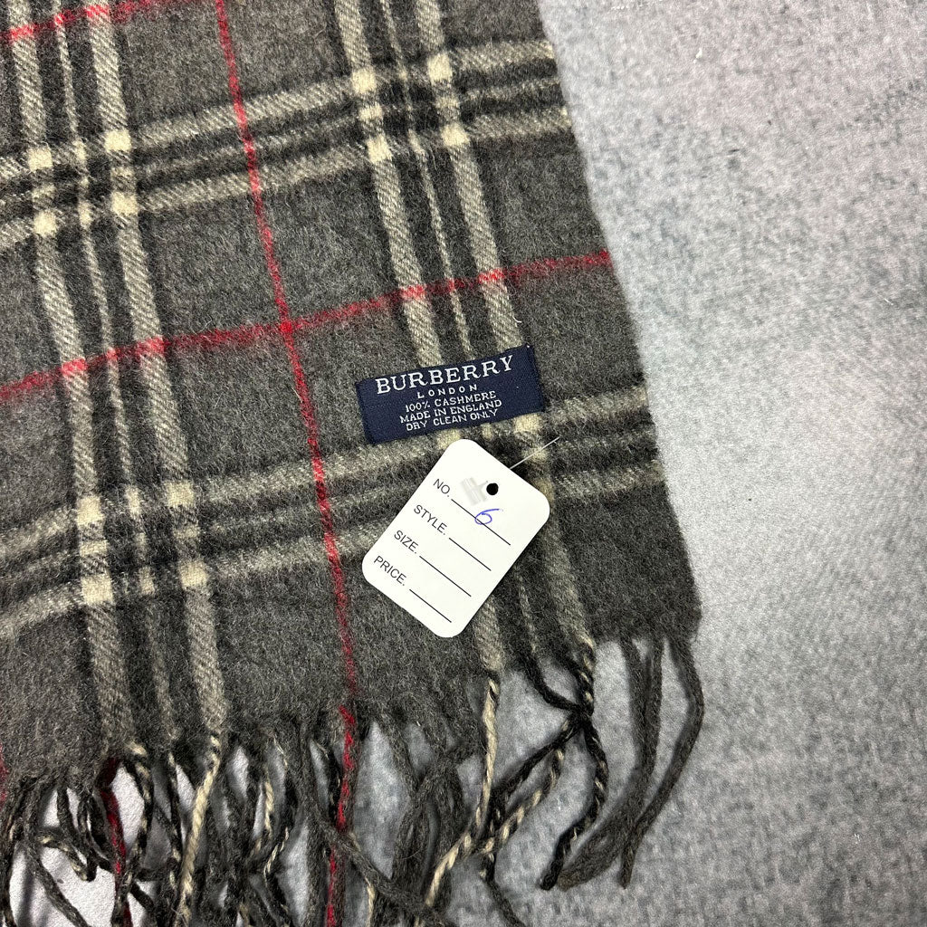 Vintage Burberry Cashmere Schal Grau