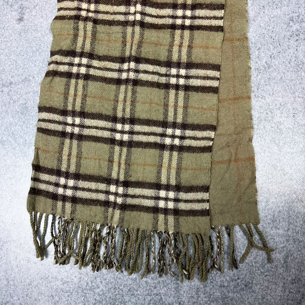 Vintage Burberry Cashmere Schal Grün