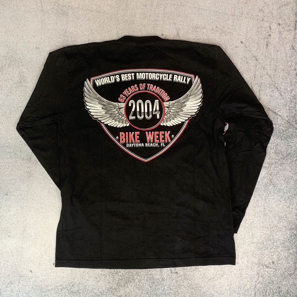 Vintage Daytona Beach Bike Week 2004 Longsleeve Schwarz (M)