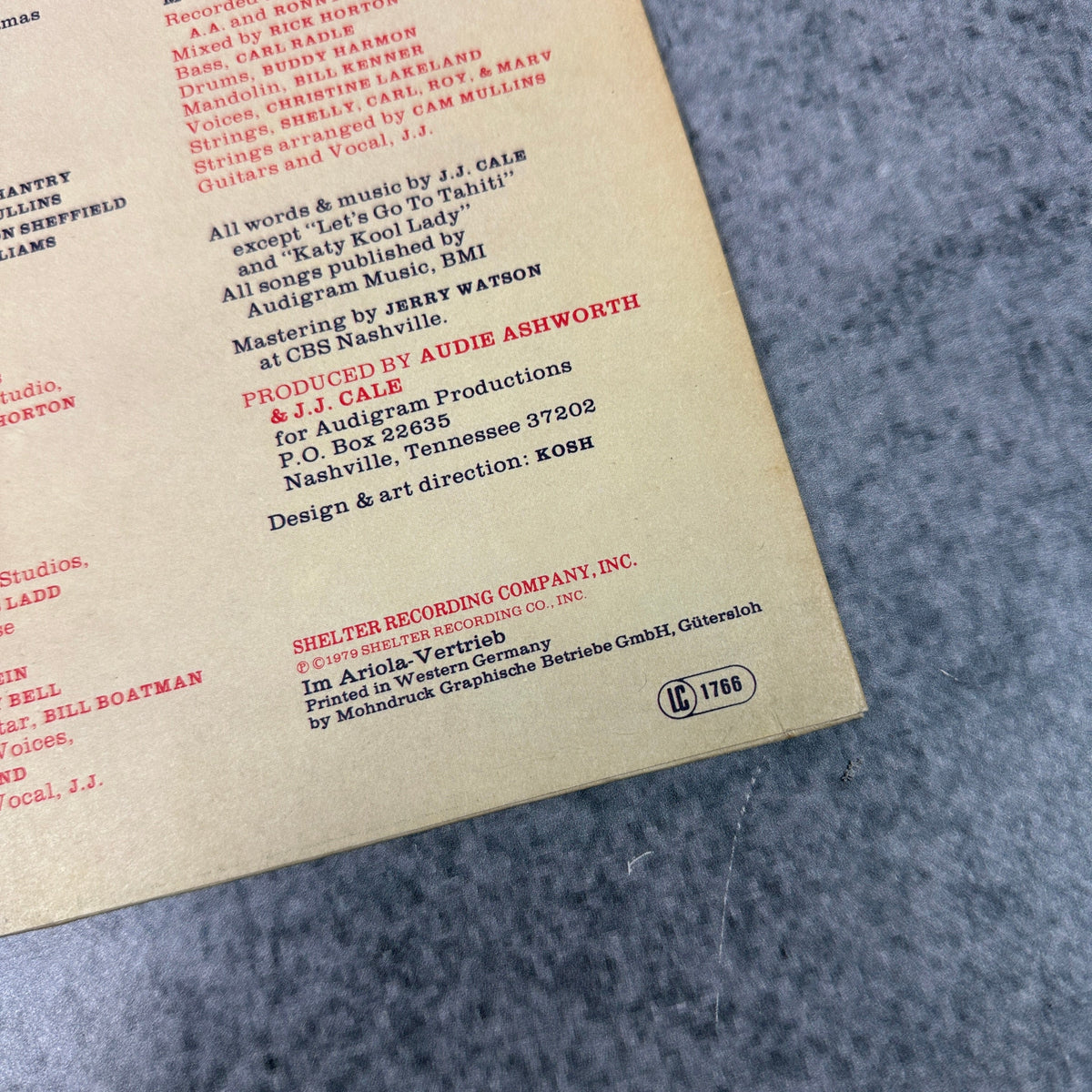 J.J. Cale – 5 LP | Shelter Records | German Pressing 1979