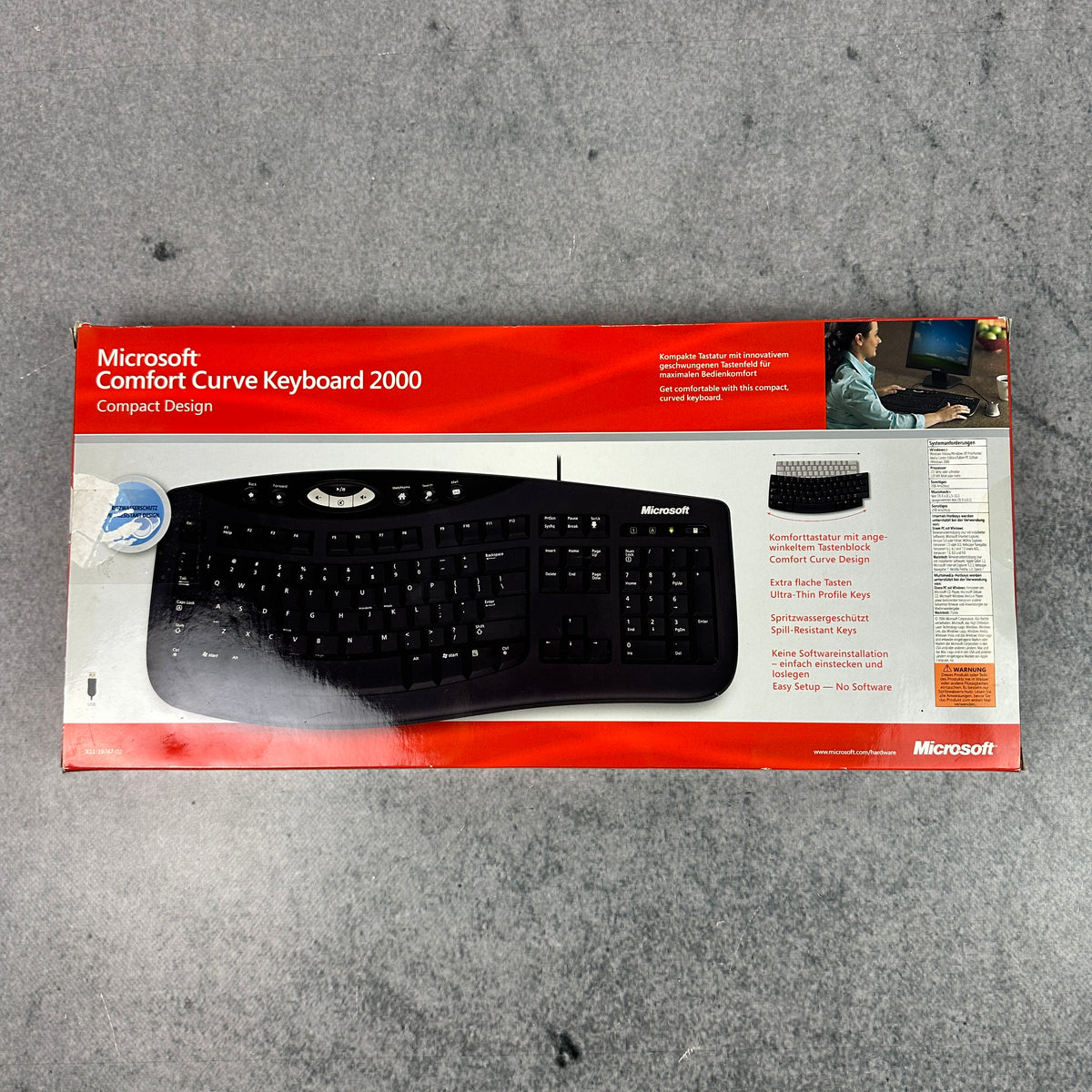 Microsoft Comfort Curve Keyboard 2000 | Sealed / Neu | 2005 | Vintage PC Keyboard
