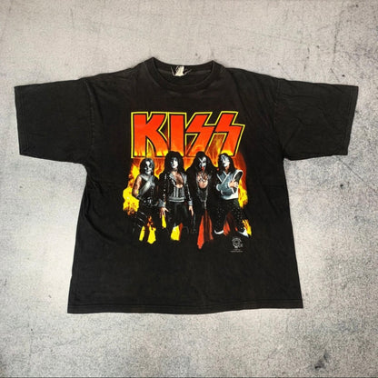 Vintage Kiss Alive / Worldwide 96 97 Tour T-Shirt Schwarz (M-L)