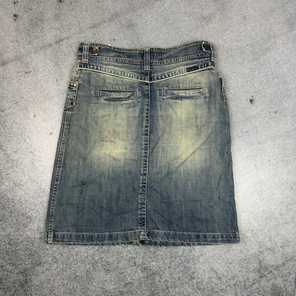 Y2K Vintage Denim Rock Cadena Jeans Co – Mid-Waist Distressed Look (36)