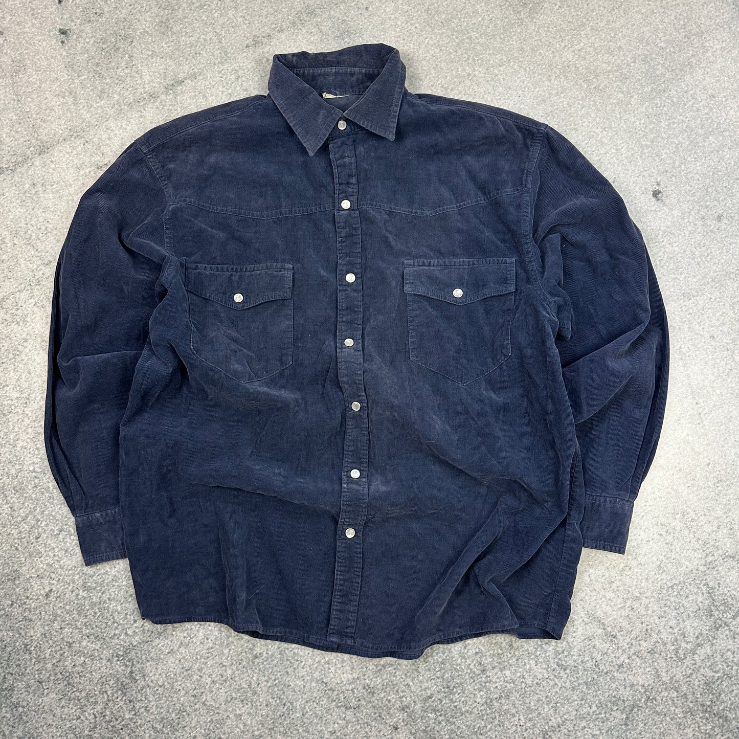 Vintage Cordhemd Blau (M)
