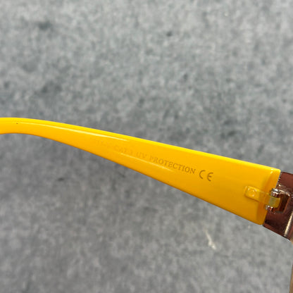Vintage Emporio Armani Shield Sonnenbrille | Yellow / Brown | Y2K 2000s