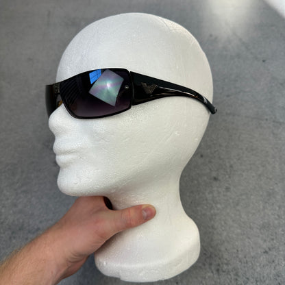 Vintage Emporio Armani Shield Sonnenbrille | Y1001 | Black | Y2K