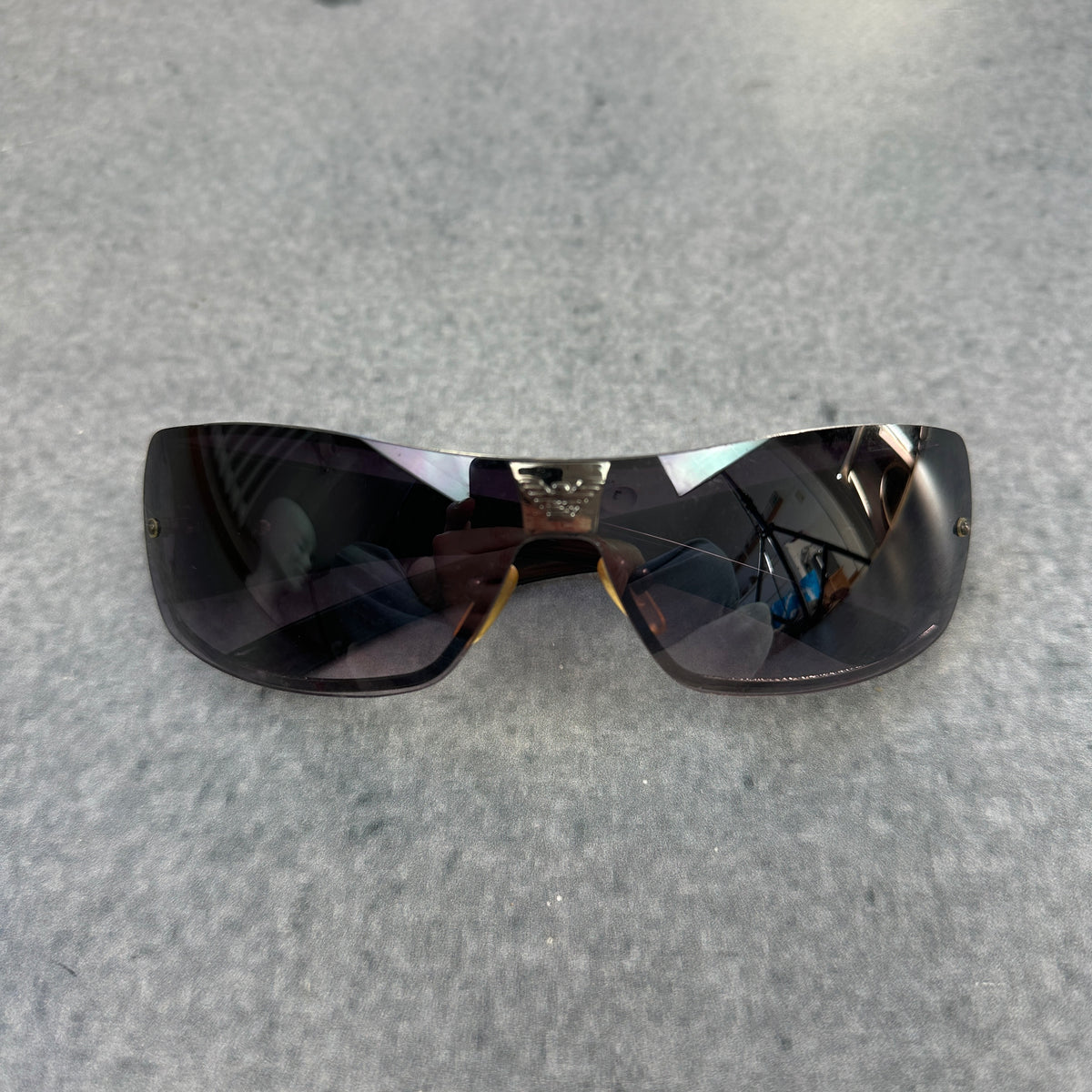 Vintage Emporio Armani Shield Sonnenbrille | Y1001 | Black | Y2K