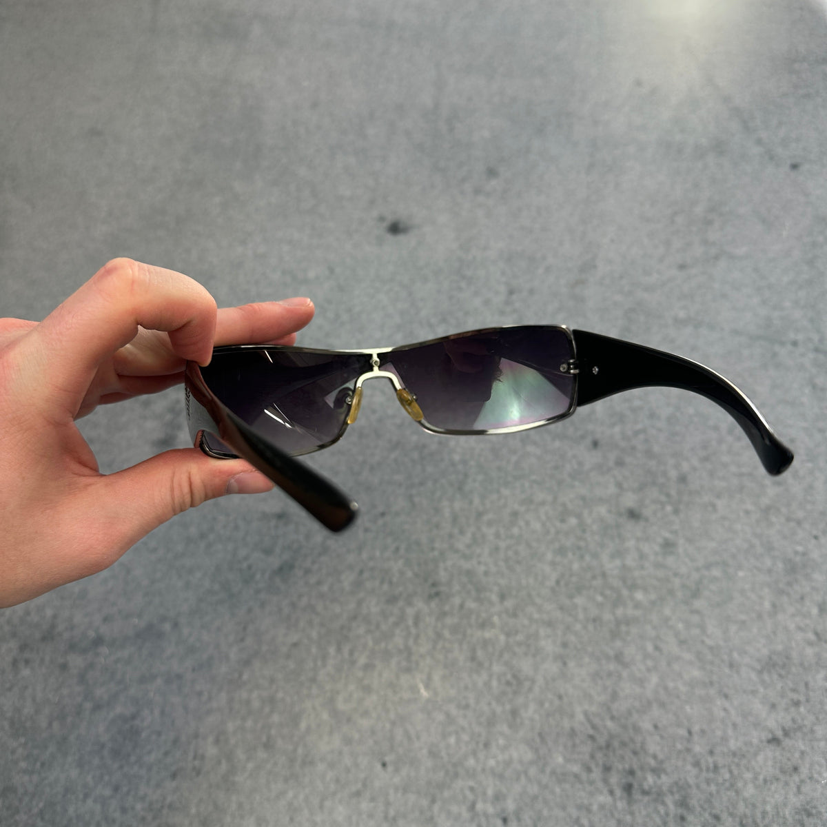 Vintage Emporio Armani Shield Sonnenbrille | Y1001 | Black | Y2K