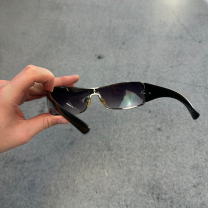 Vintage Emporio Armani Shield Sonnenbrille | Y1001 | Black | Y2K