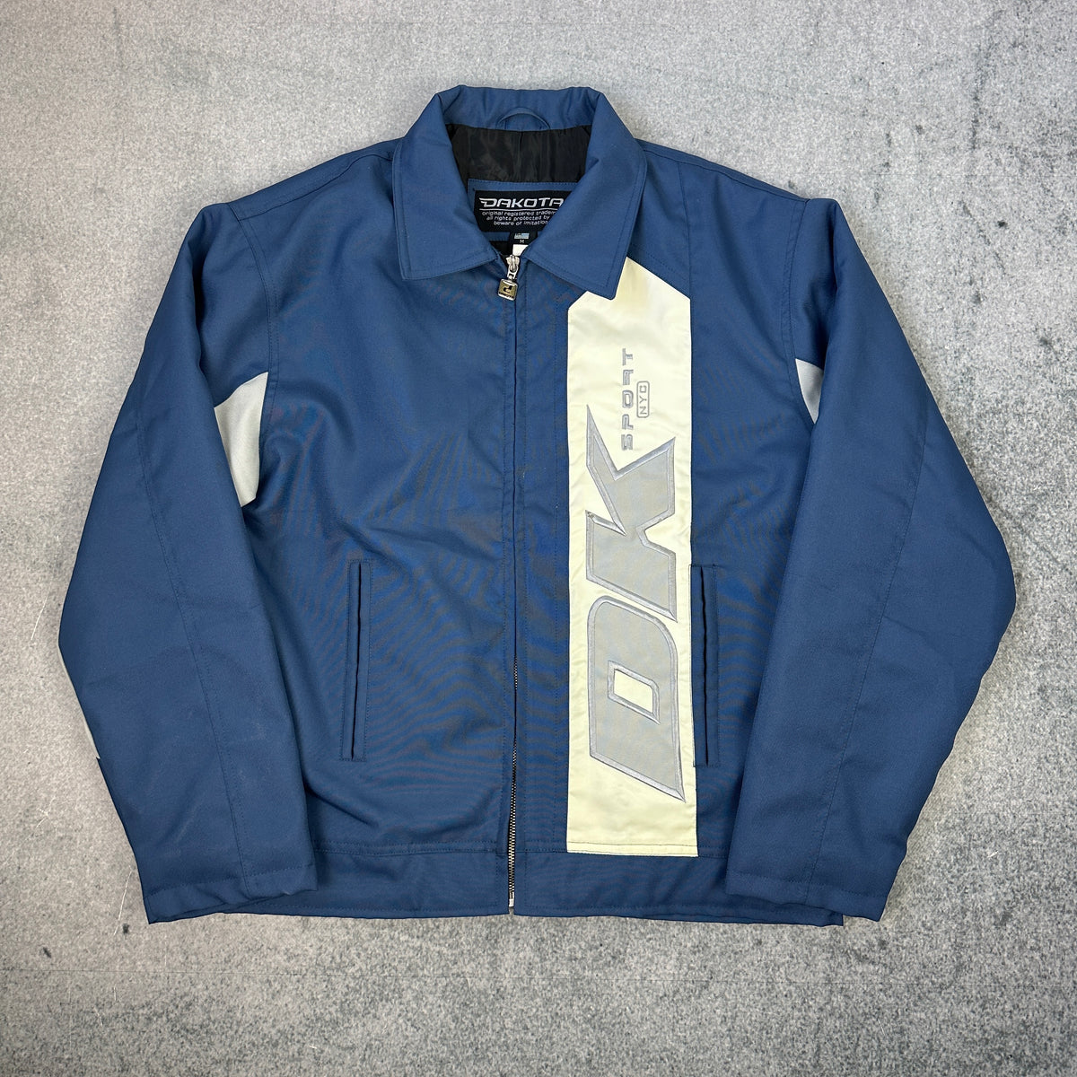 Vintage Dakota Sport NYC Racing Jacke | Y2K | Blue / White (M)