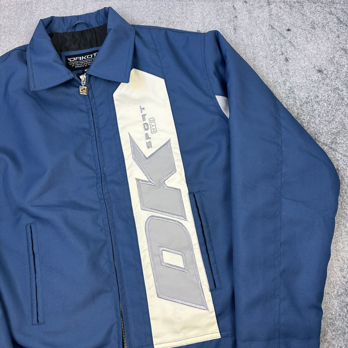 Vintage Dakota Sport NYC Racing Jacke | Y2K | Blue / White (M)