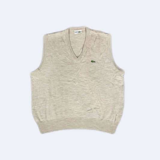 Vintage Lacoste Pullunder Beige / Cremefarben (L-XL)