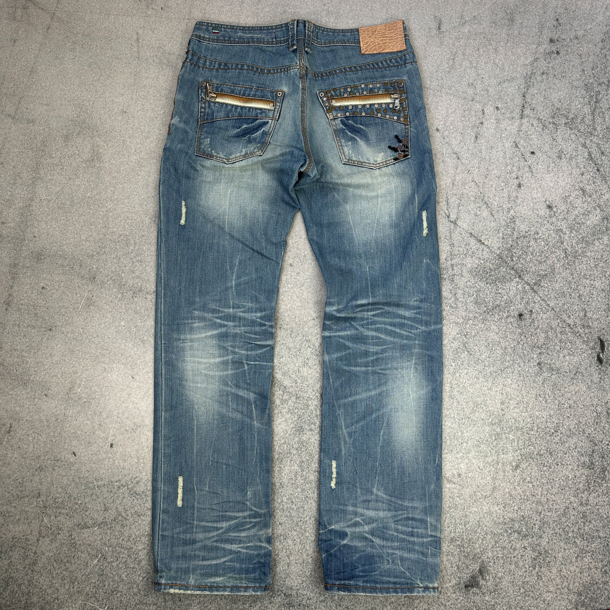 Justing Y2K Distressed Jeans Washed Blue (34)