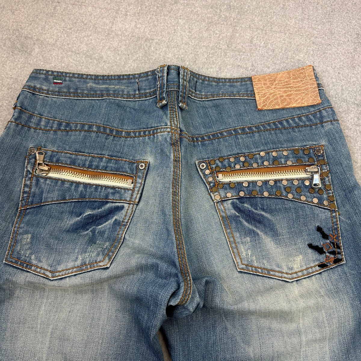 Justing Y2K Distressed Jeans Washed Blue (34)