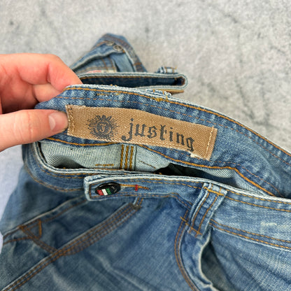 Justing Y2K Distressed Jeans Washed Blue (34)