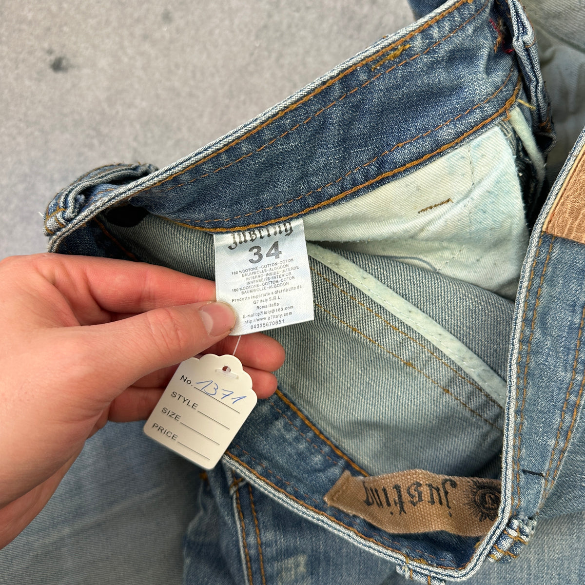 Justing Y2K Distressed Jeans Washed Blue (34)