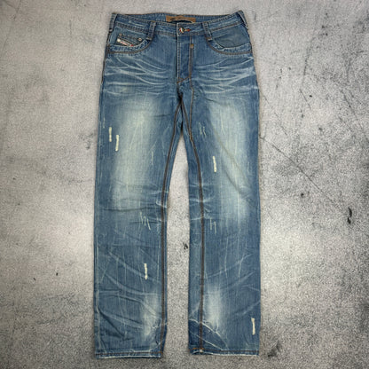 Justing Y2K Distressed Jeans Washed Blue (34)