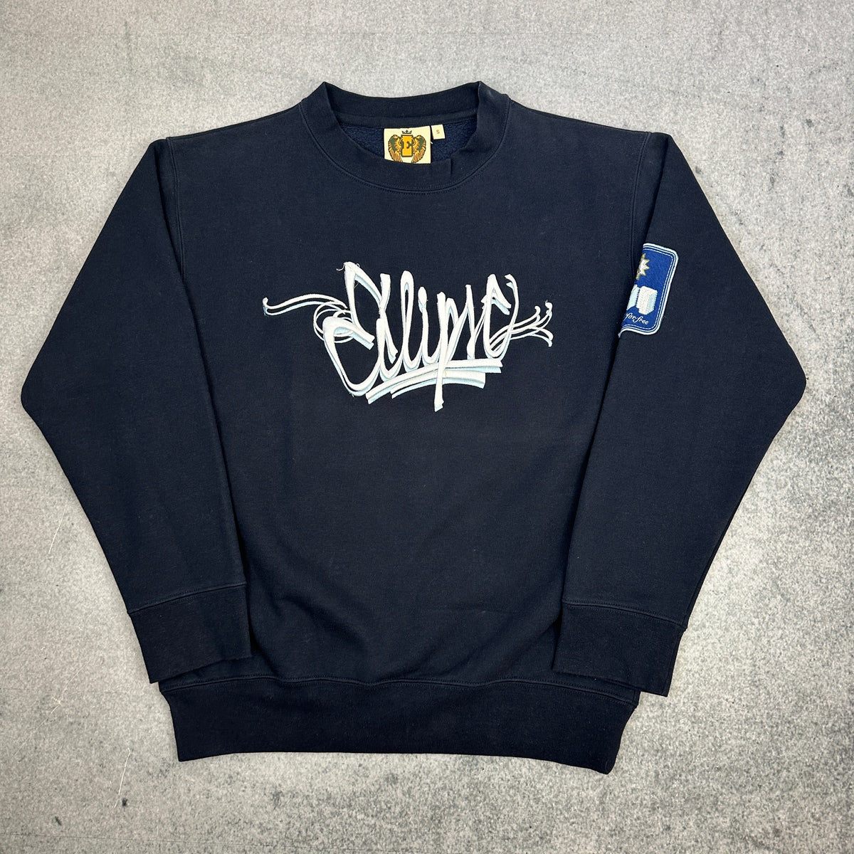Vintage Eclipse Embroidered Sweater Dunkelblau (S)