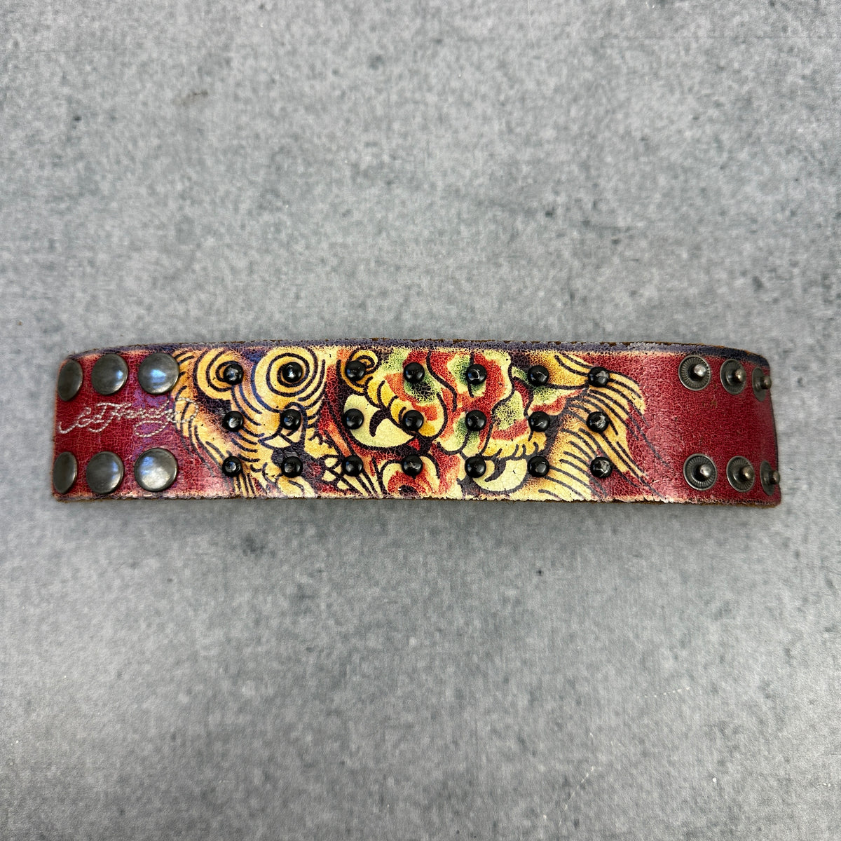 Ed Hardy Studded Leather Wristband